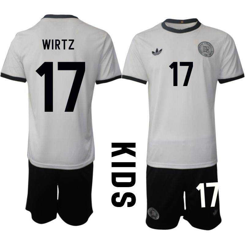 Youth 2025-2026 Season Germany home white #17 Soccer Jersey->youth soccer jersey->Youth Jersey